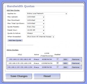 Gargoyle Router Quota rules